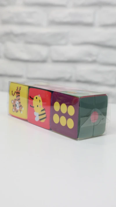 مکعب پارچه ای رنگی 3 عددی
