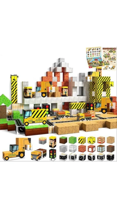 لگو  مکعب مگنتی طرح راهسازی100تکه